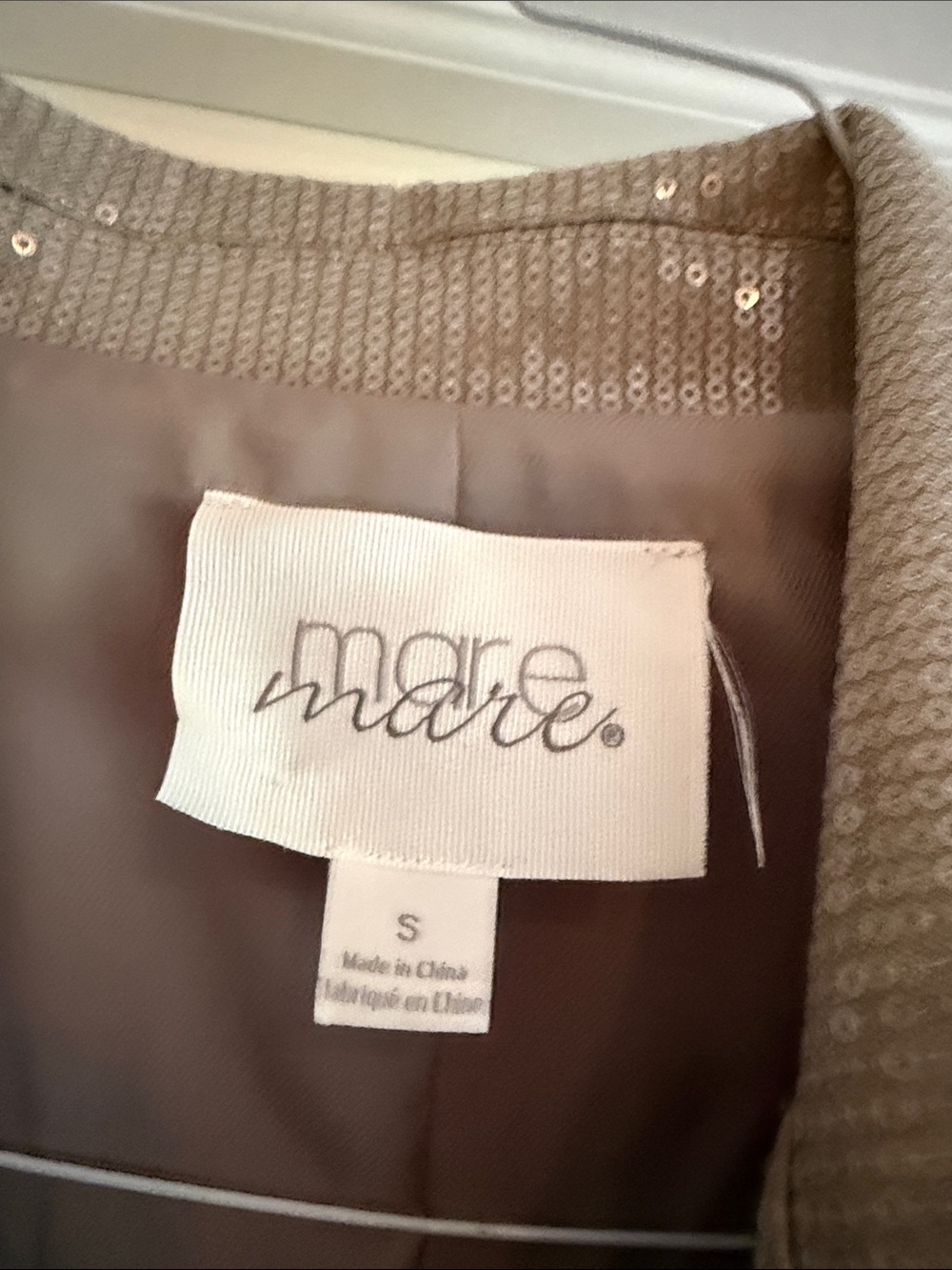 Anthropologie Mare Mare tan trench coat with clean sequin embellishment size S - Picture 2 of 4